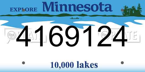 4169124 Minnesota License Plate