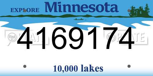 4169174 Minnesota License Plate