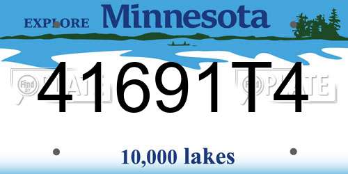 41691T4 Minnesota License Plate