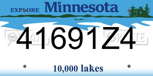 41691Z4 Minnesota License Plate