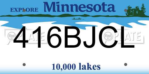 416BJCL Minnesota License Plate