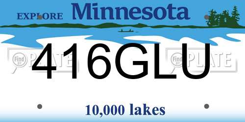 416GLU Minnesota License Plate