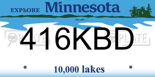 416KBD Minnesota License Plate