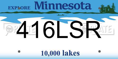 416LSR Minnesota License Plate