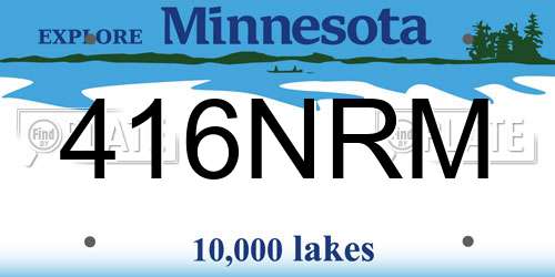 416NRM Minnesota License Plate
