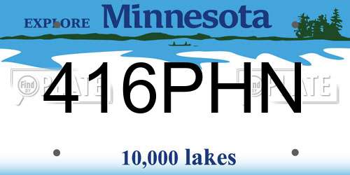 416PHN Minnesota License Plate
