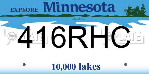 416RHC Minnesota License Plate