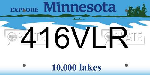 416VLR Minnesota License Plate