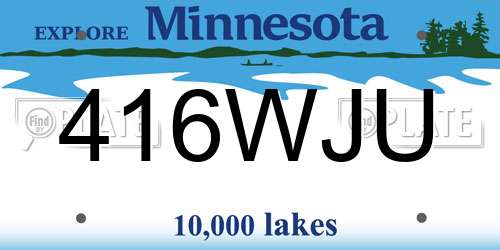 416WJU Minnesota License Plate