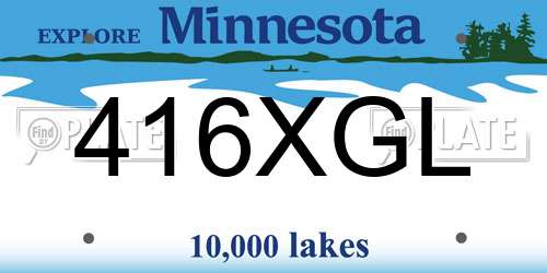416XGL Minnesota License Plate