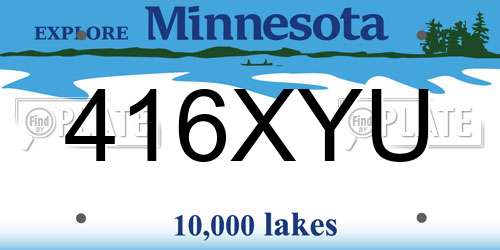 416XYU Minnesota License Plate