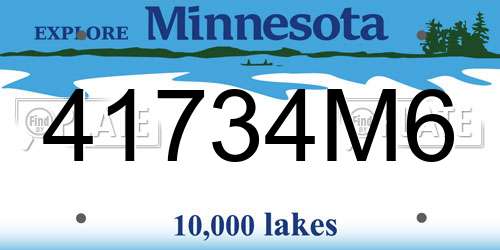 41734M6 Minnesota License Plate