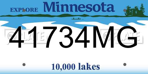 41734MG Minnesota License Plate