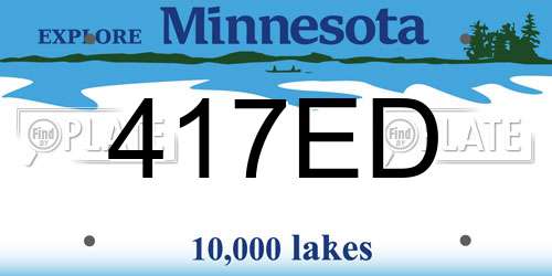 417ED Minnesota License Plate