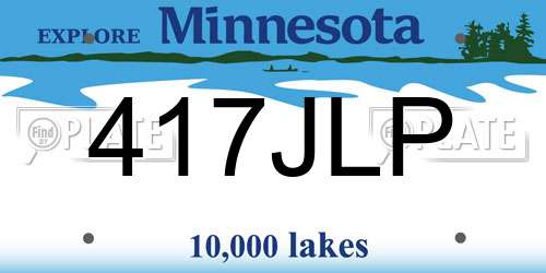 417JLP Minnesota License Plate