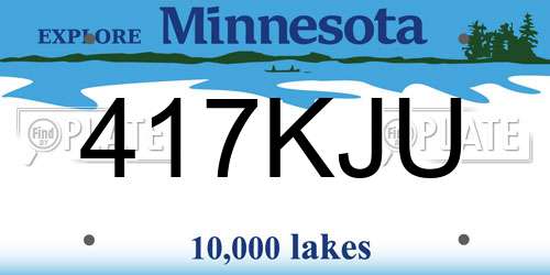 417KJU Minnesota License Plate