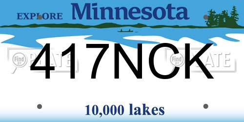 417NCK Minnesota License Plate