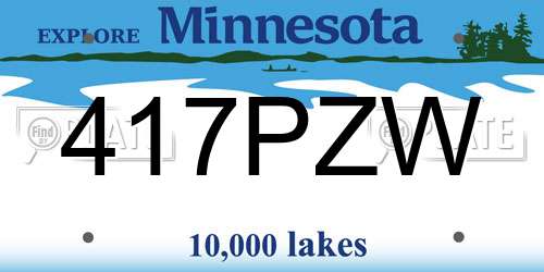 417PZW Minnesota License Plate