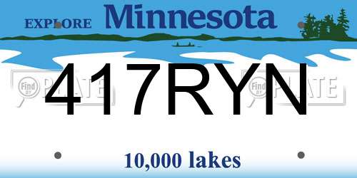 417RYN Minnesota License Plate