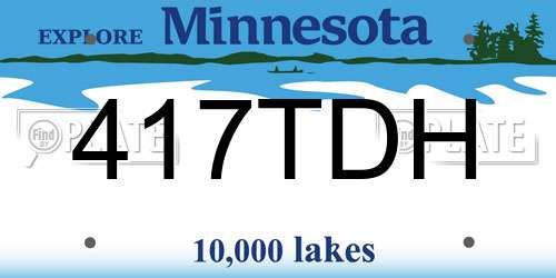417TDH Minnesota License Plate