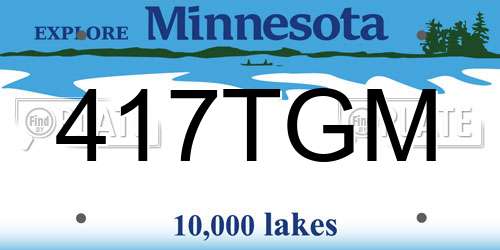 417TGM Minnesota License Plate