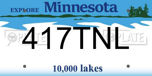 417TNL Minnesota License Plate