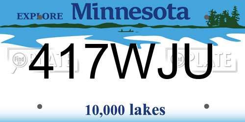 417WJU Minnesota License Plate