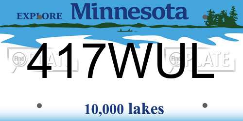 417WUL Minnesota License Plate