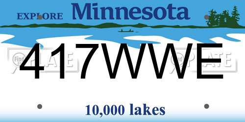 417WWE Minnesota License Plate