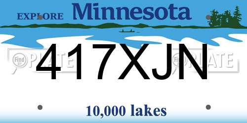 417XJN Minnesota License Plate
