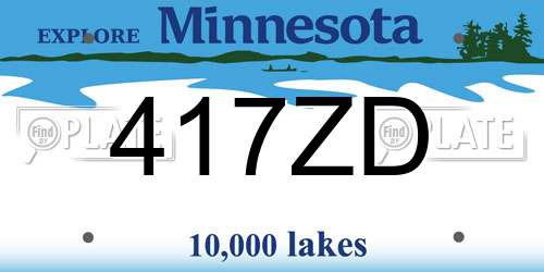 417ZD Minnesota License Plate