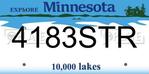 4183STR Minnesota License Plate