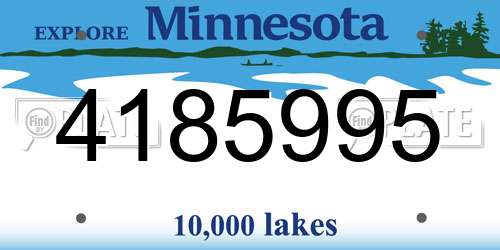 4185995 Minnesota License Plate