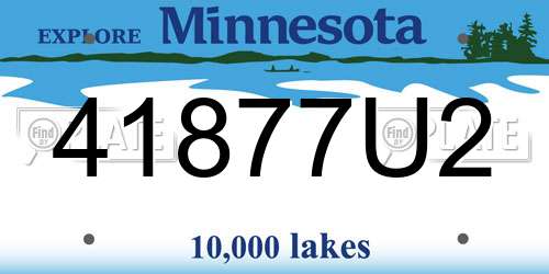 41877U2 Minnesota License Plate