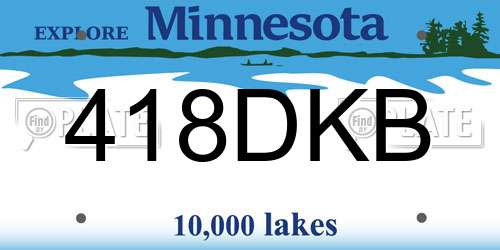 418DKB Minnesota License Plate
