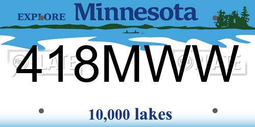 418MWW Minnesota License Plate