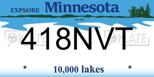 418NVT Minnesota License Plate