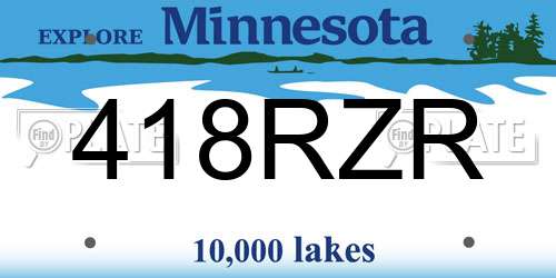 418RZR Minnesota License Plate