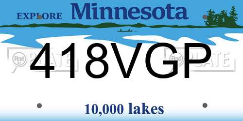 418VGP Minnesota License Plate