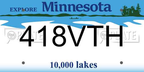 418VTH Minnesota License Plate