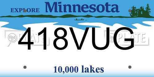418VUG Minnesota License Plate