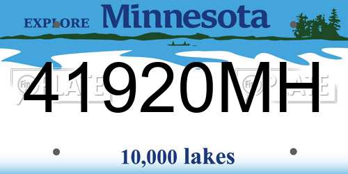 41920MH Minnesota License Plate