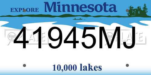 41945MJ Minnesota License Plate
