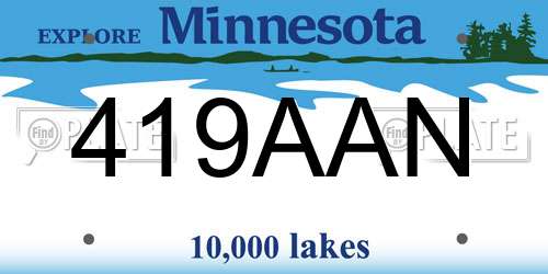 419AAN Minnesota License Plate