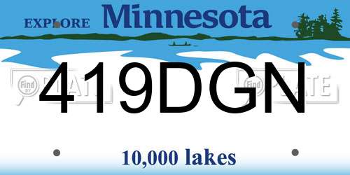 419DGN Minnesota License Plate