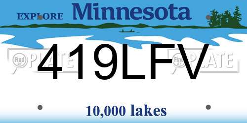419LFV Minnesota License Plate
