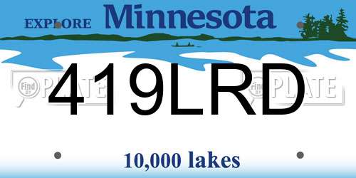 419LRD Minnesota License Plate