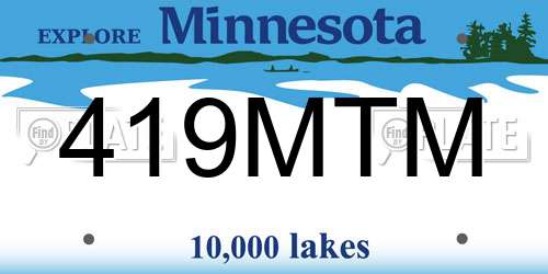 419MTM Minnesota License Plate