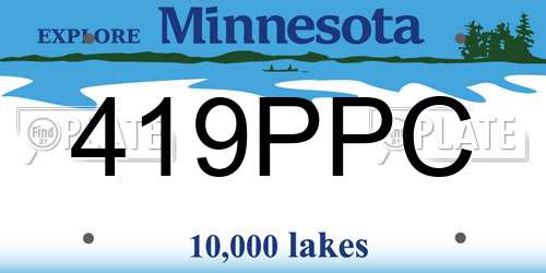 419PPC Minnesota License Plate