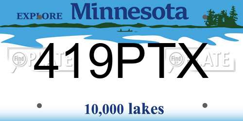 419PTX Minnesota License Plate